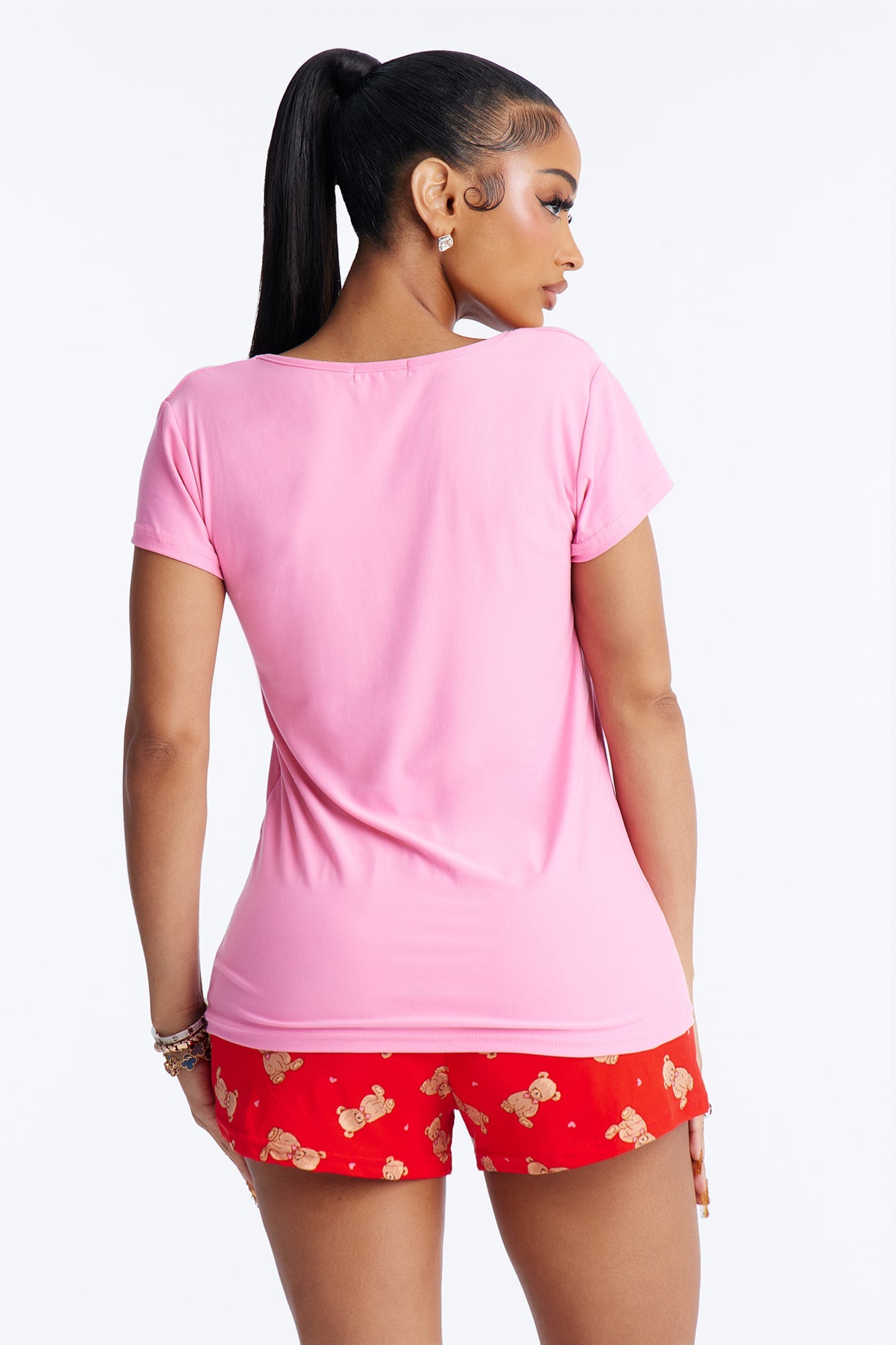 Sleep Tight Short Sleeve PJ Short Set - Pink/combo