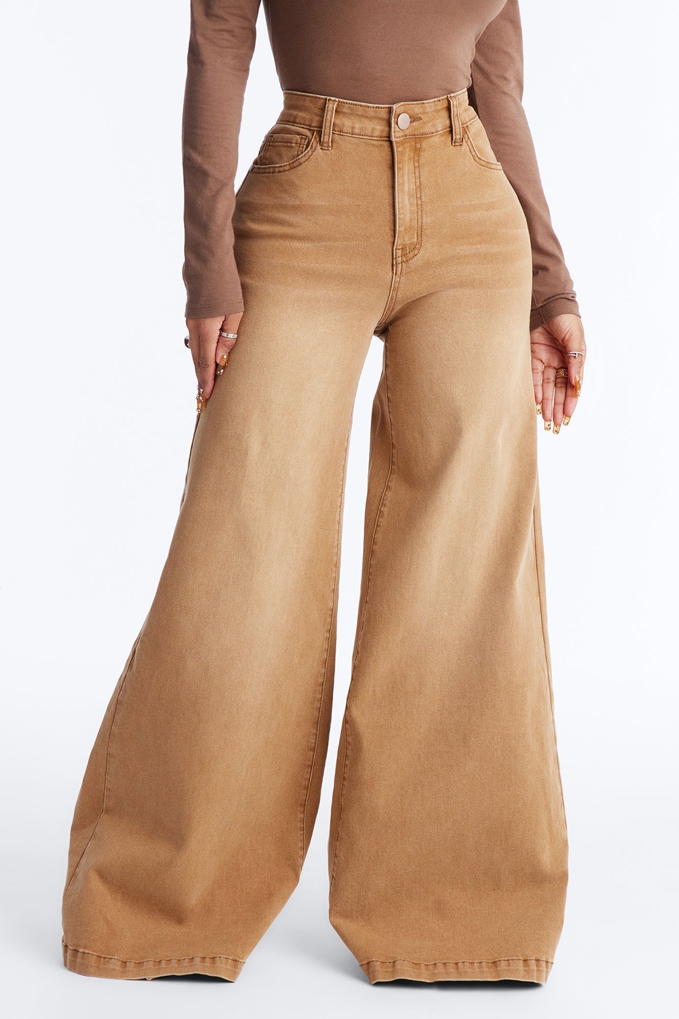Next Move Wide Leg Jeans - Camel