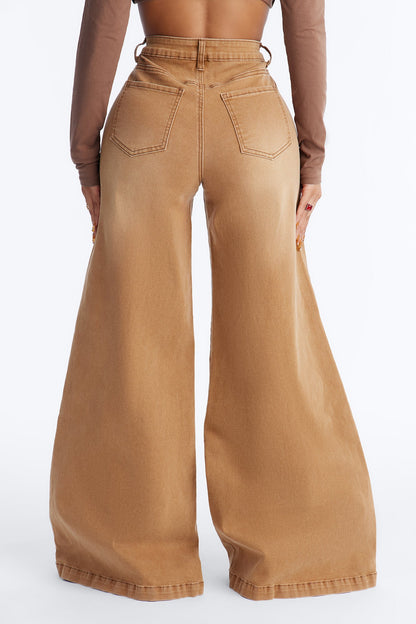 Next Move Wide Leg Jeans - Camel