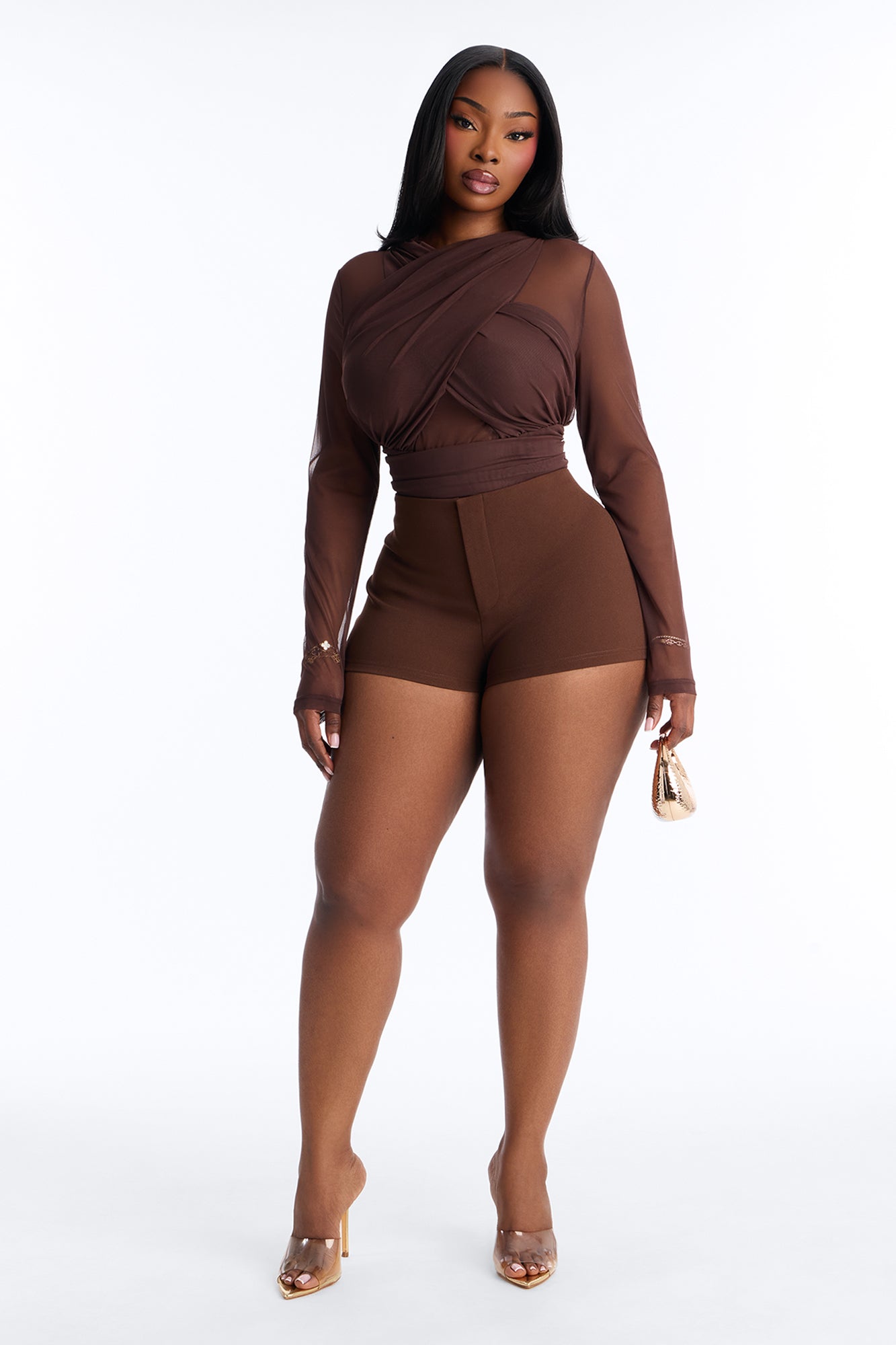 Out Of Office Low Rise Micro Short - Chocolate