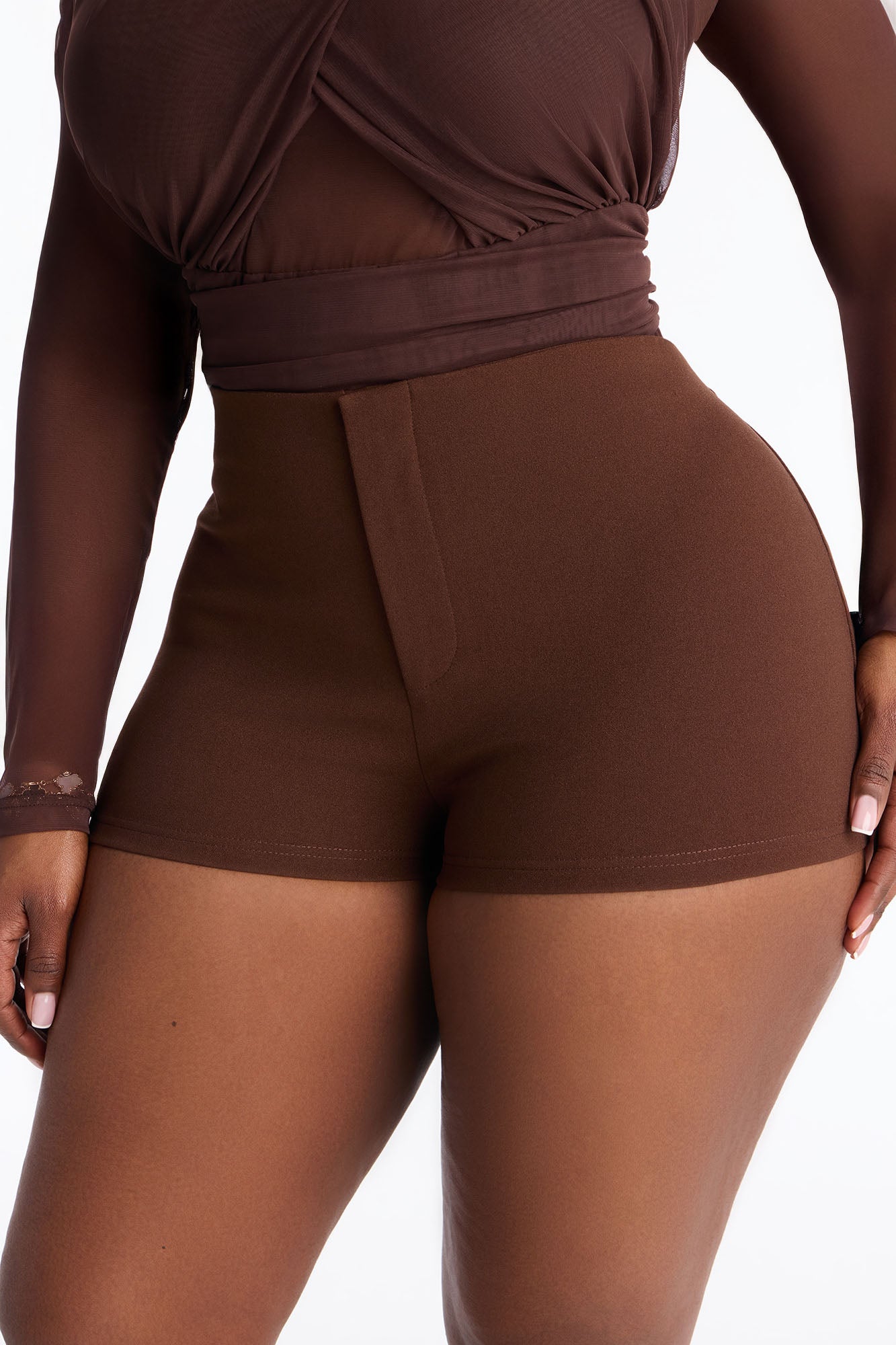 Out Of Office Low Rise Micro Short - Chocolate
