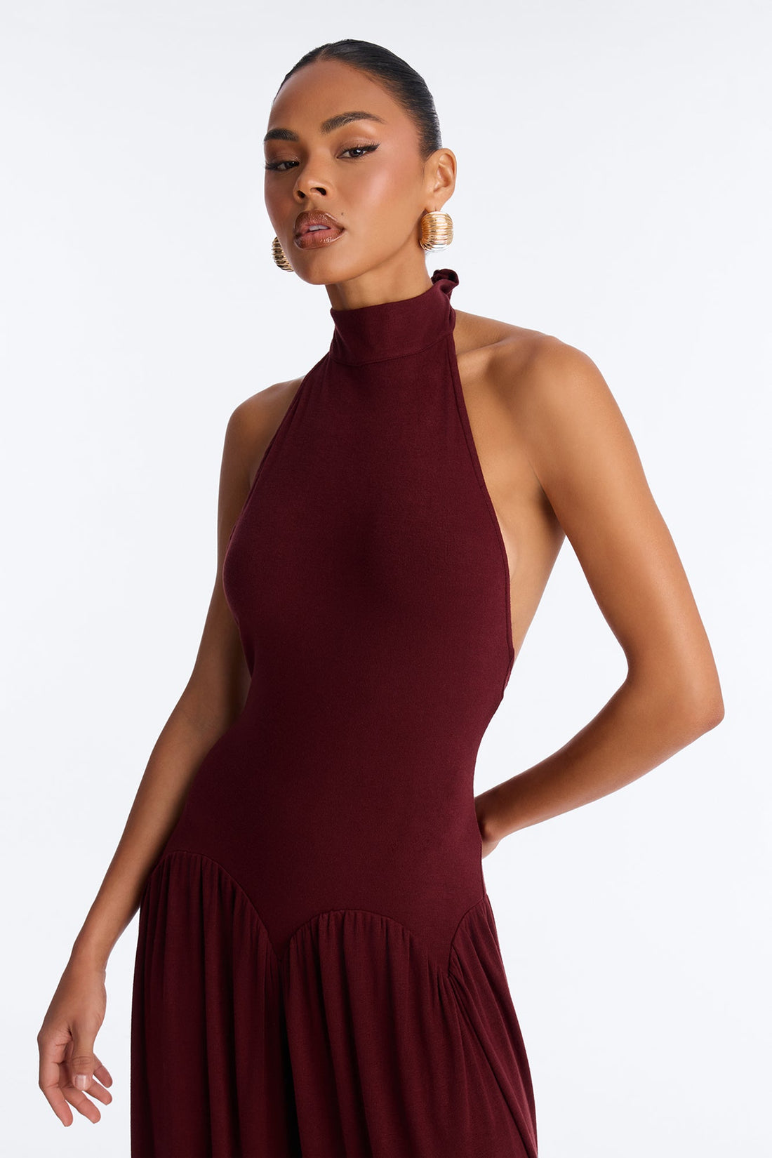 Haze Balloon Wide Leg Jumpsuit - Wine