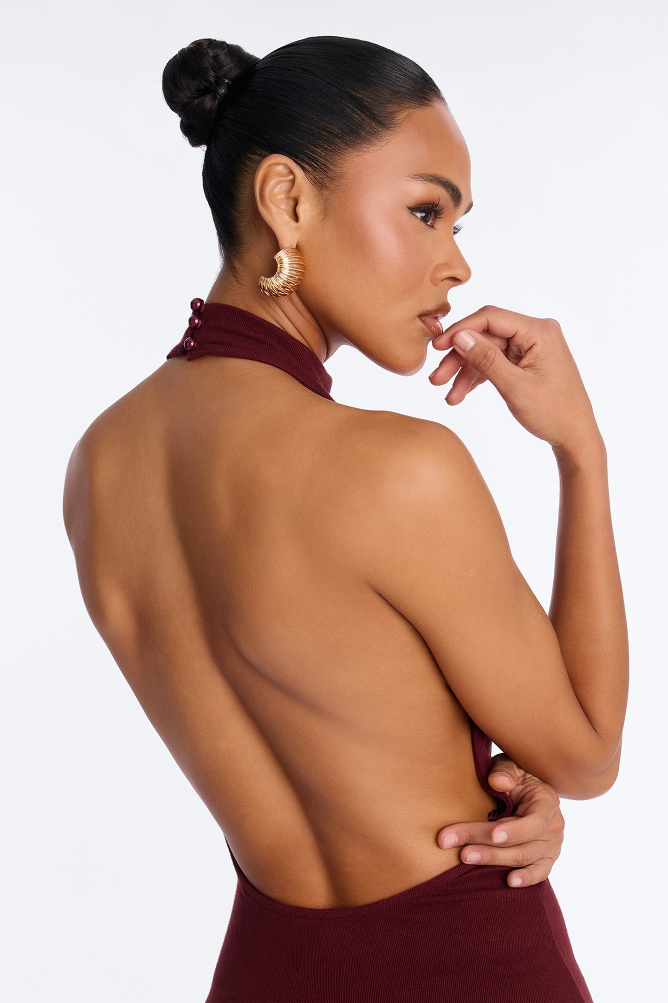 Haze Balloon Wide Leg Jumpsuit - Wine