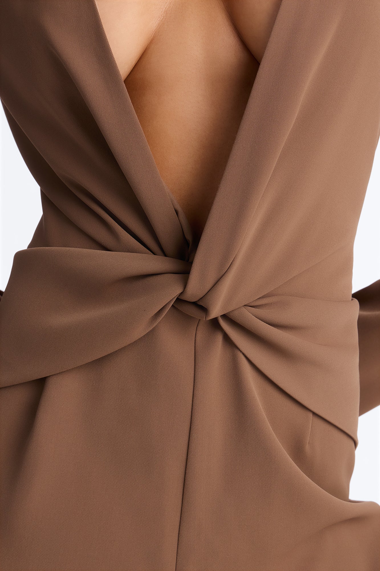Lania Knotted Wide Leg Jumpsuit - Mocha