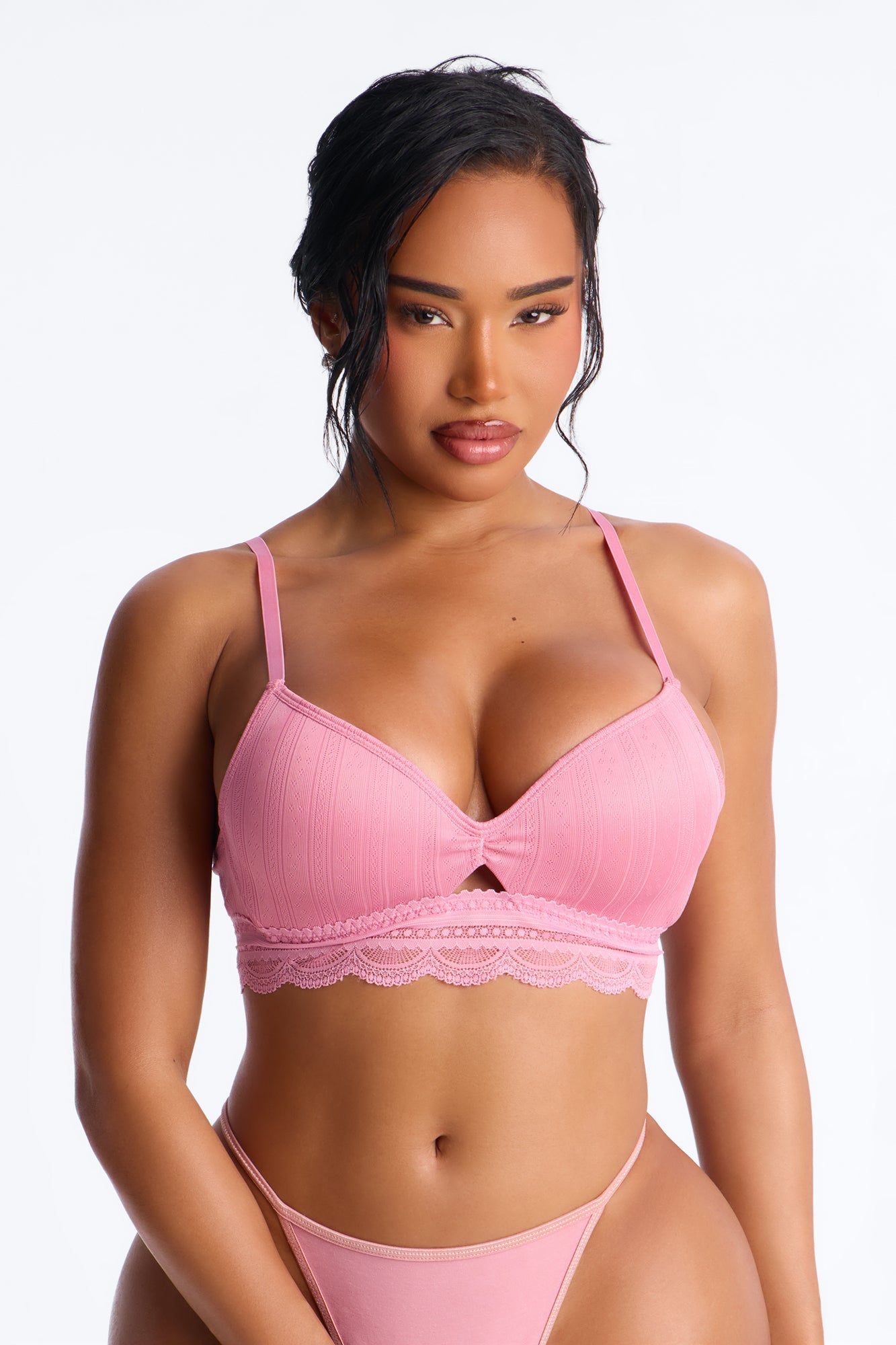 Sweet Tease Pointelle Comfort Bralette - Rose