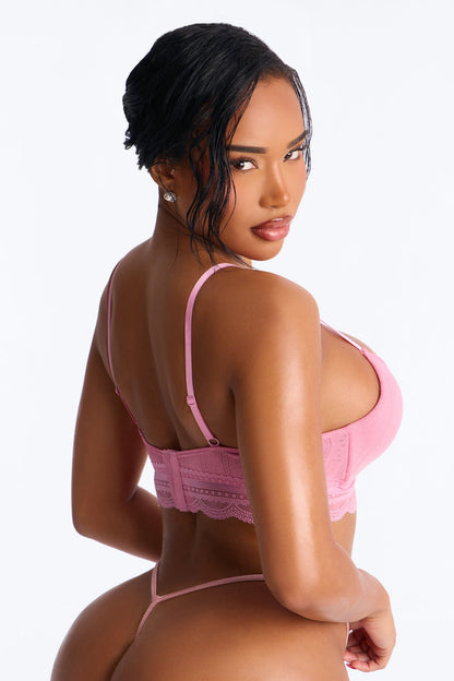 Sweet Tease Pointelle Comfort Bralette - Rose