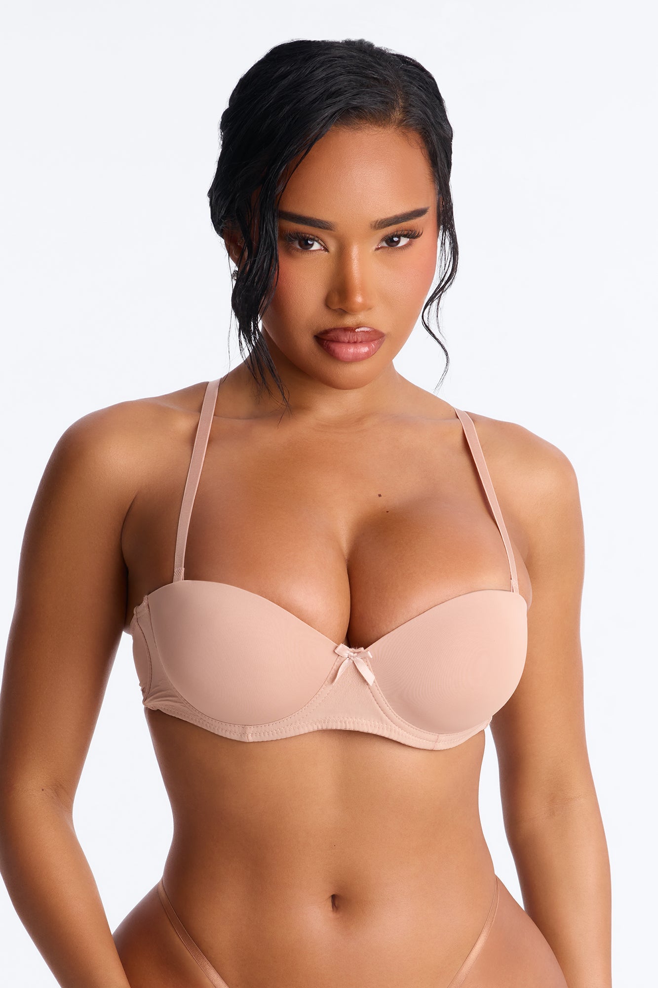 Tease Up Microfiber Lightly Lined Lace Balconette Bra - Rose