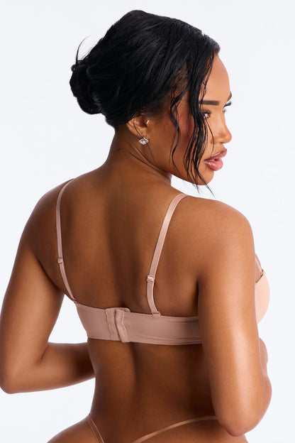 Tease Up Microfiber Lightly Lined Lace Balconette Bra - Rose