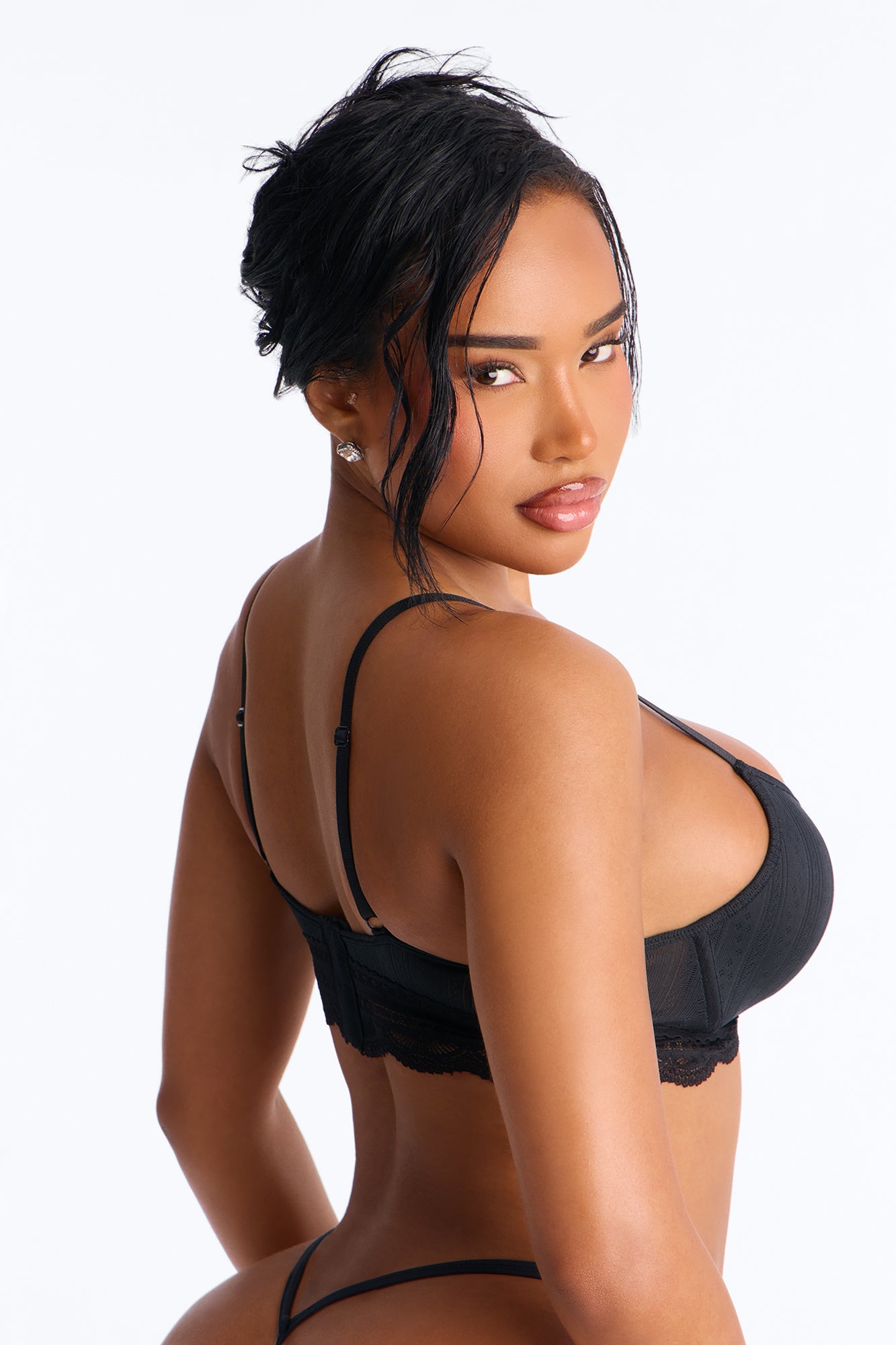 Sweet Tease Pointelle Comfort Bralette - Black