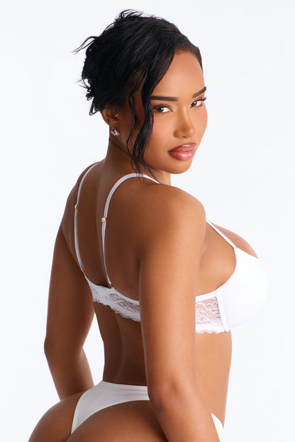 Uplift My Mood Push Up T Shirt Bra - White