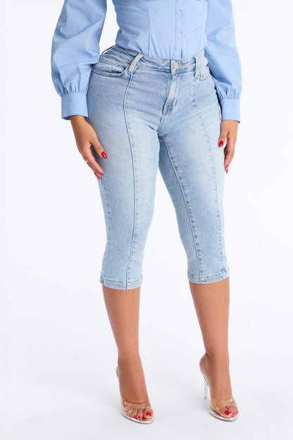 Sweetstuff Stretch Denim Pedal Pusher Jeans - Light Wash