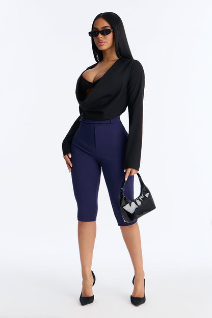 No Stress Mid Rise 90s Capri Pant 16″ - Navy