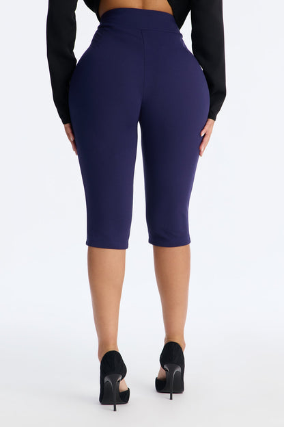 No Stress Mid Rise 90s Capri Pant 16″ - Navy