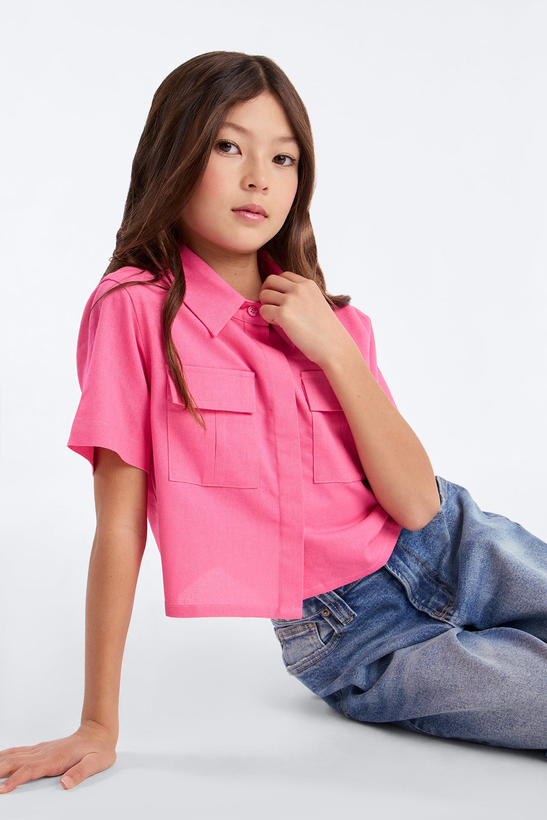 Mini Allegra Linen Shirt - Pink