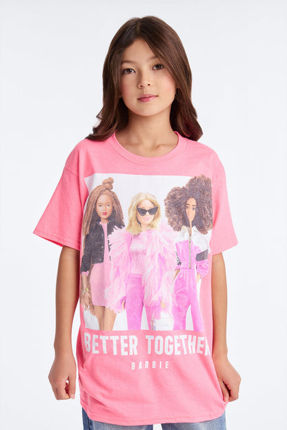 Mini Barbie BHM Better Together Tee - Pink