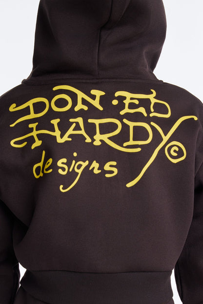 Mini Ed Hardy Tiger Fleece Zip Hoodie - Black