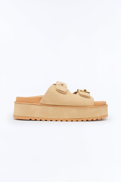 Darren Hardware Platform Sandals - Taupe