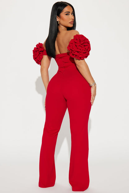 Over Too Soon Jumpsuit - Red