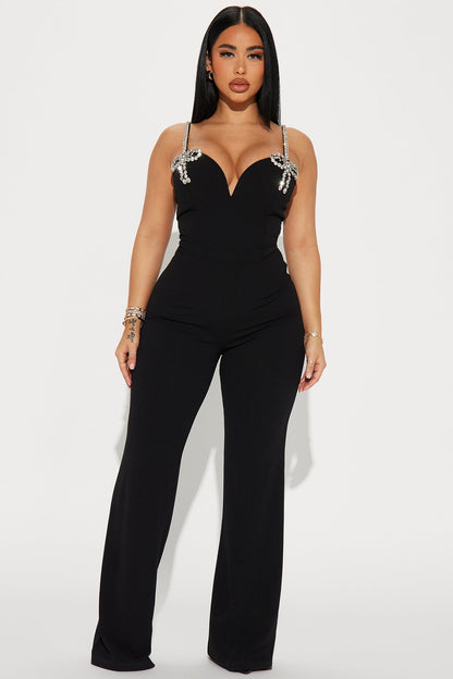 Expensive Nights Jumpsuit - Black