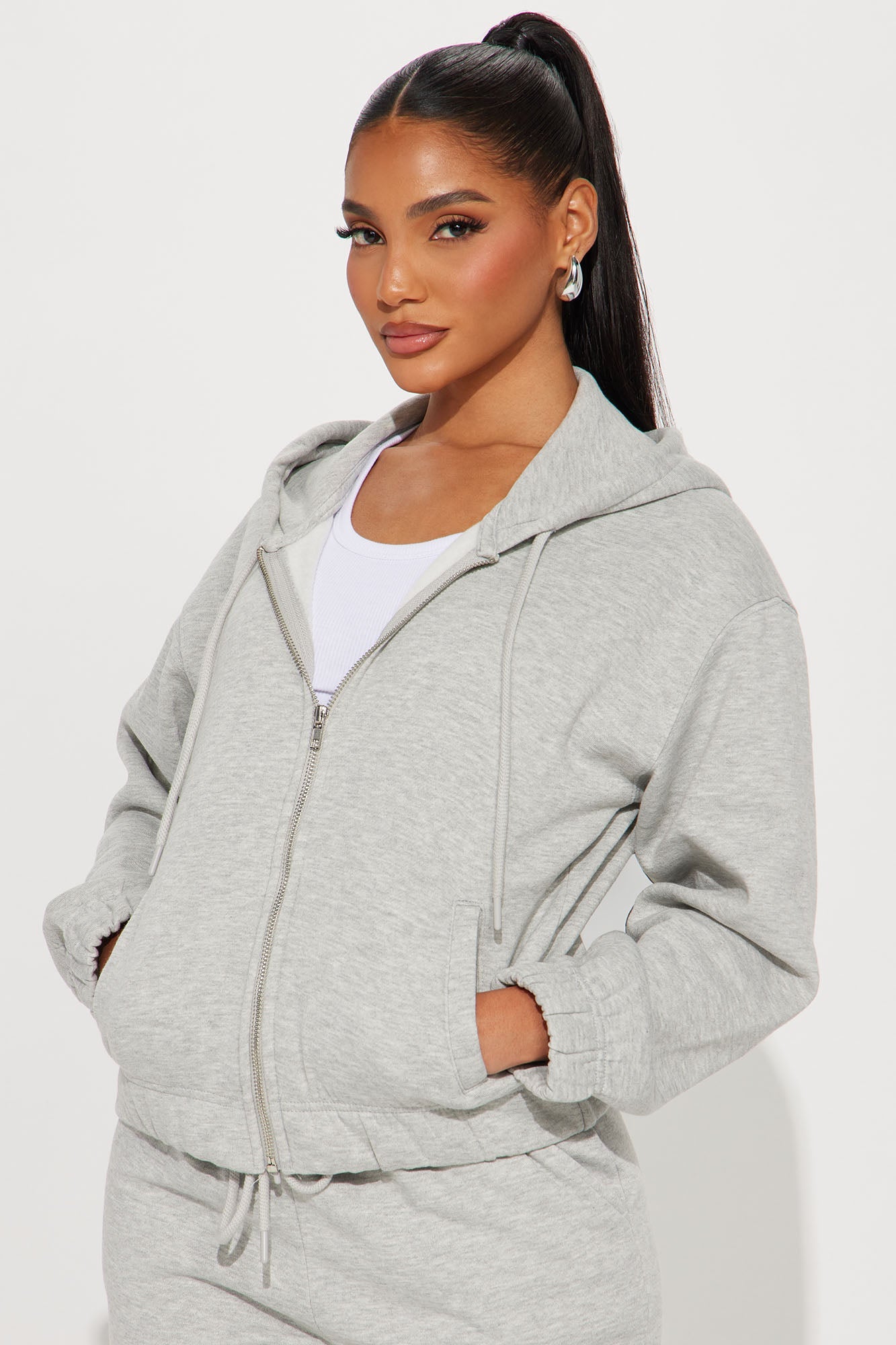 Endless Trips Fleece Jogger Set - Heather Grey