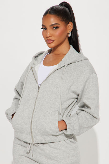 Endless Trips Fleece Jogger Set - Heather Grey