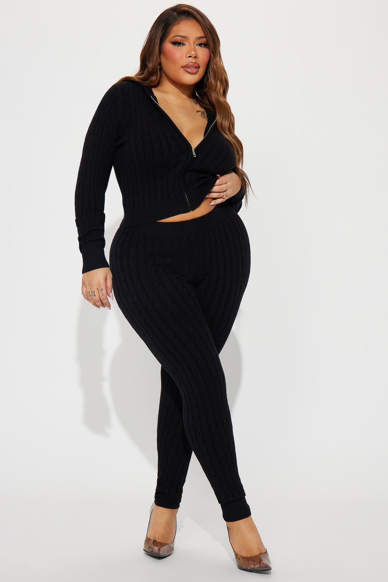Rylee Sweater Legging Set - Black