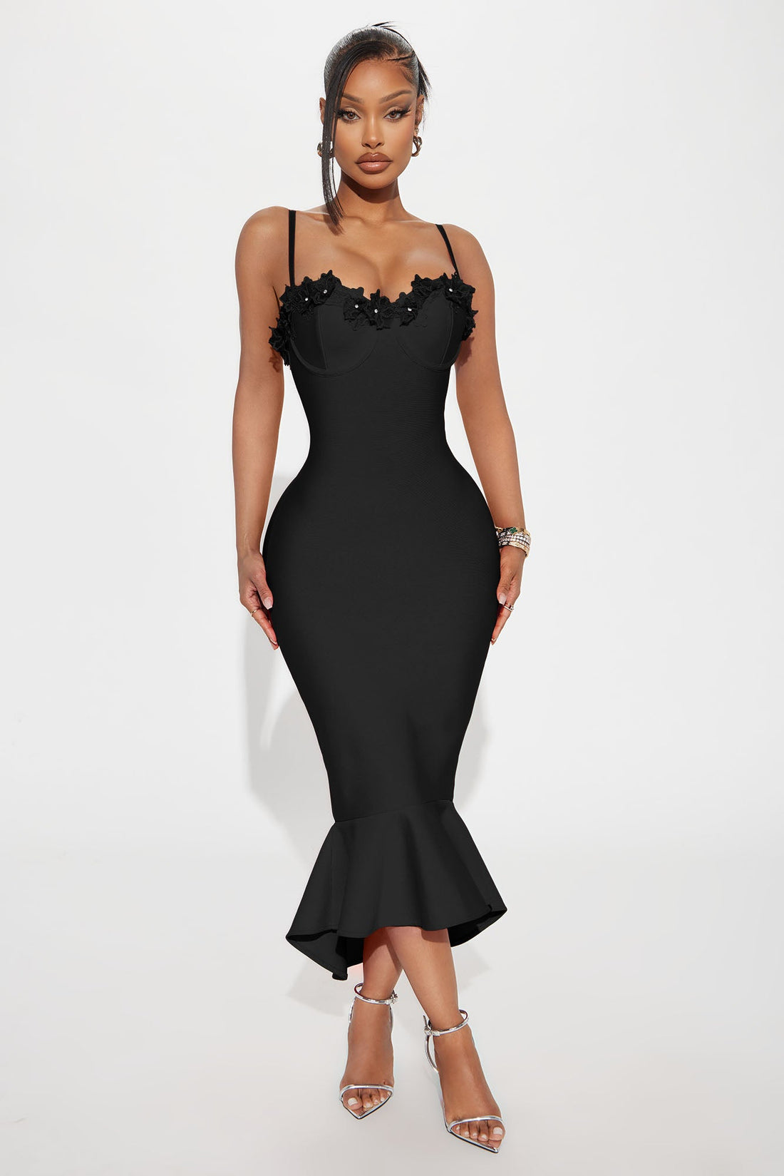 Verona Bandage Midi Dress - Black