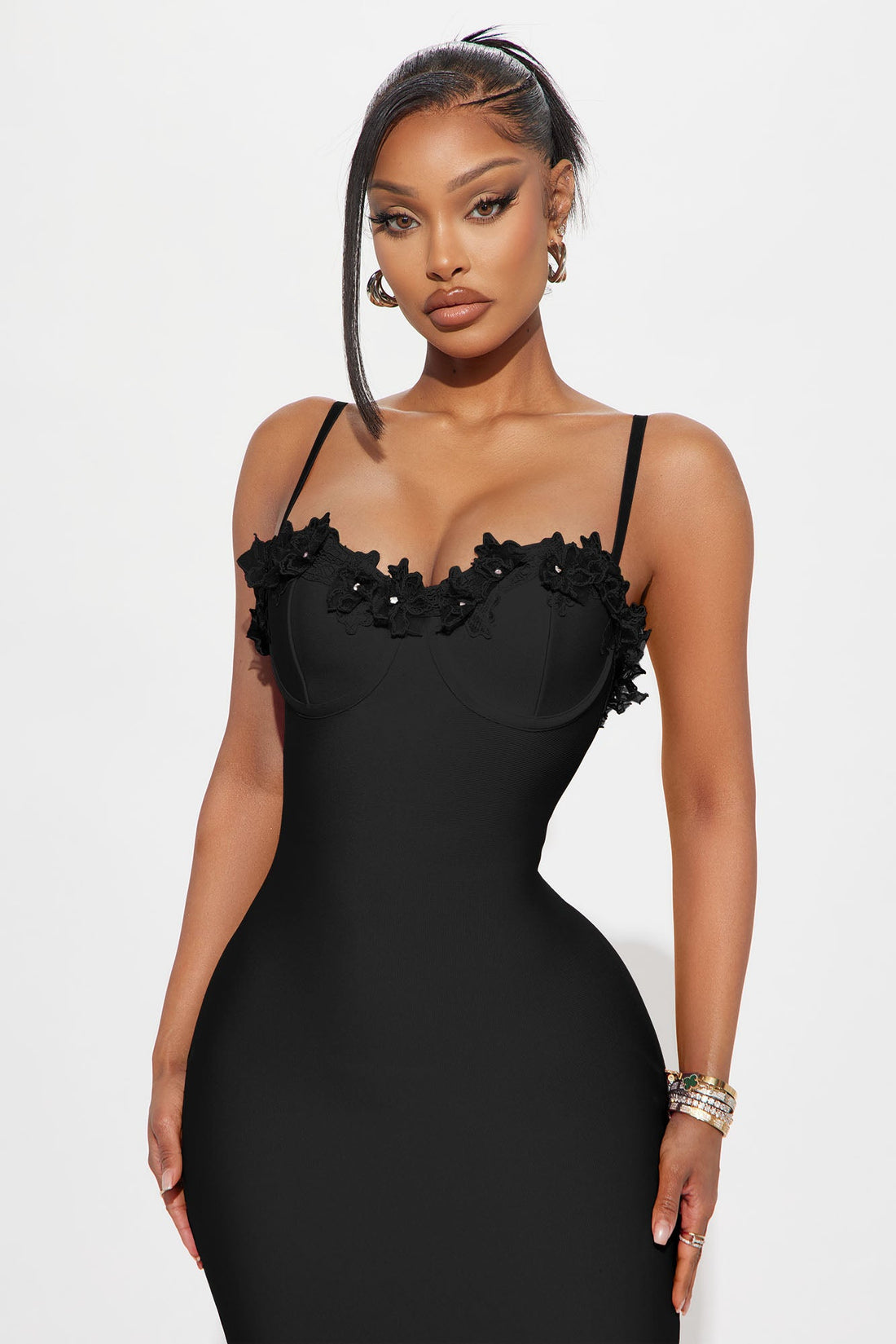 Verona Bandage Midi Dress - Black