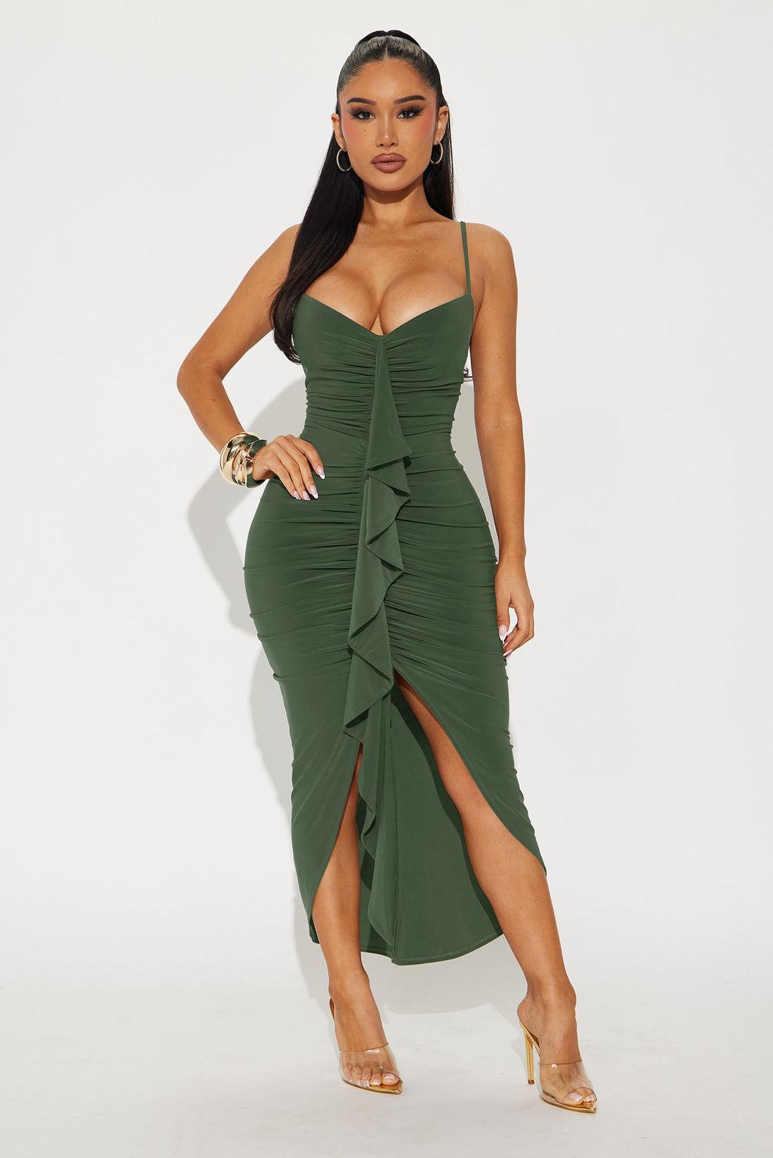 Gloria Midi Dress - Olive