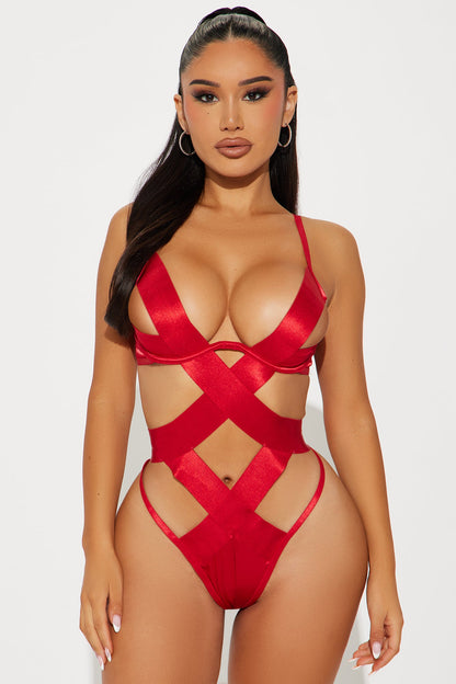 Your Favorite Gift Strappy Bow Teddy - Red