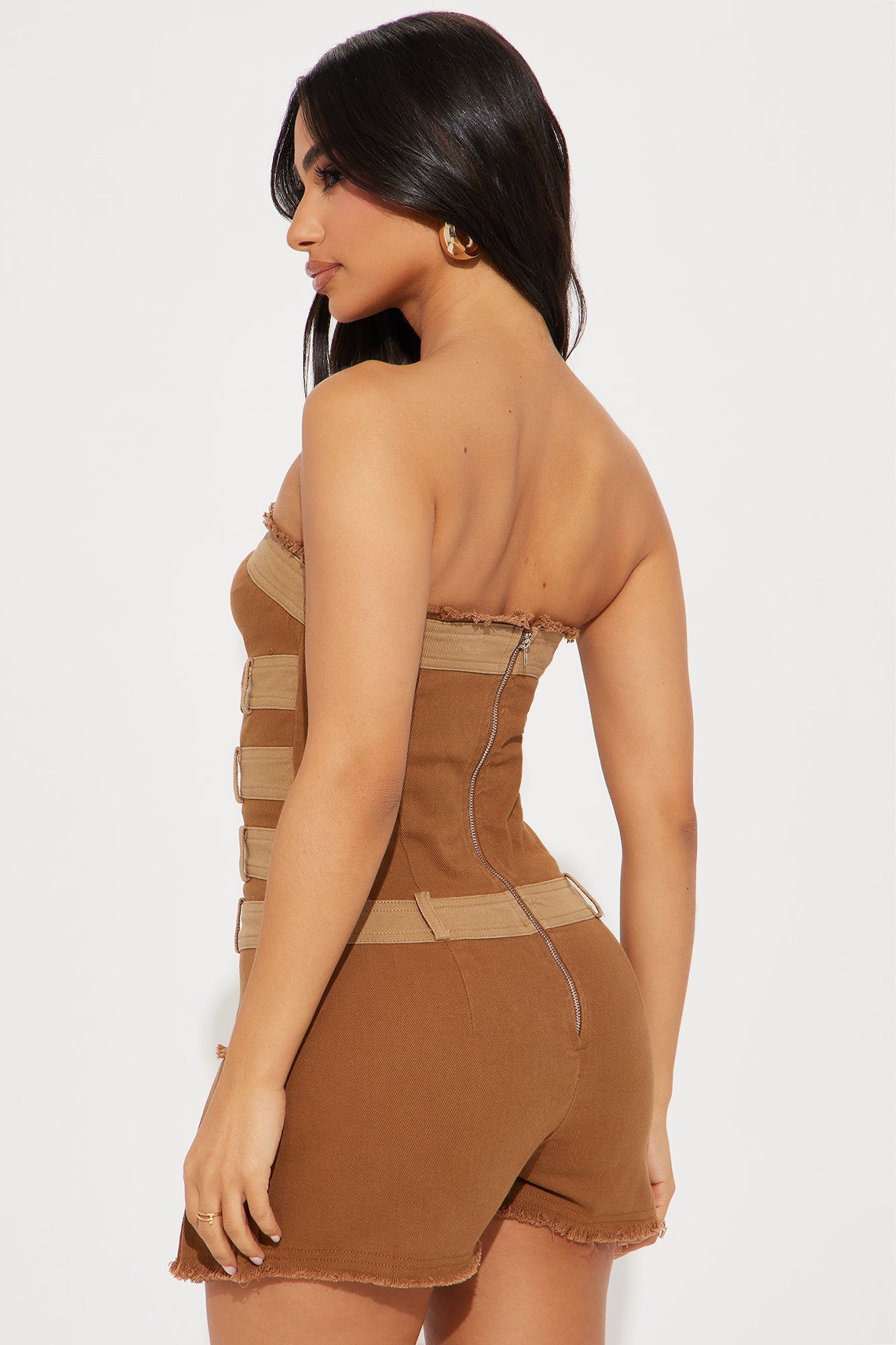 In The Loop Romper - Khaki/combo