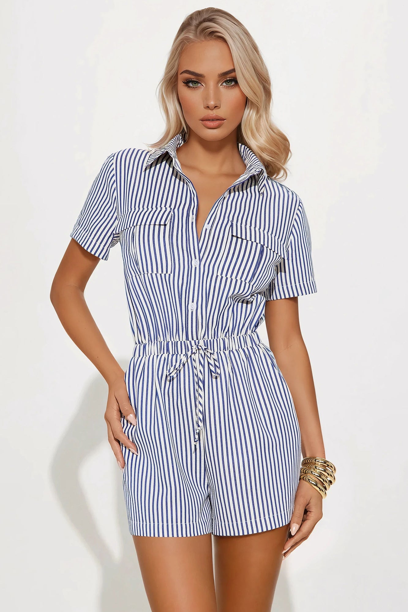 Nantucket Romper - Blue/combo