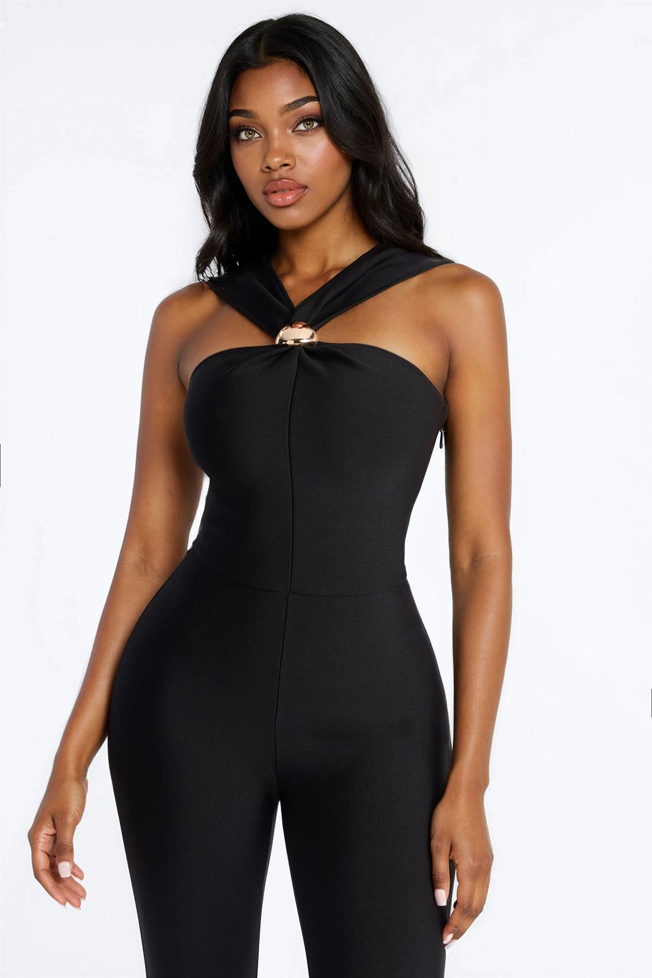 Belen Bandage Flare Jumpsuit - Black