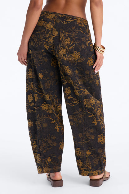 Magical Travels Patterned Jacquard Jeans - Brown/combo