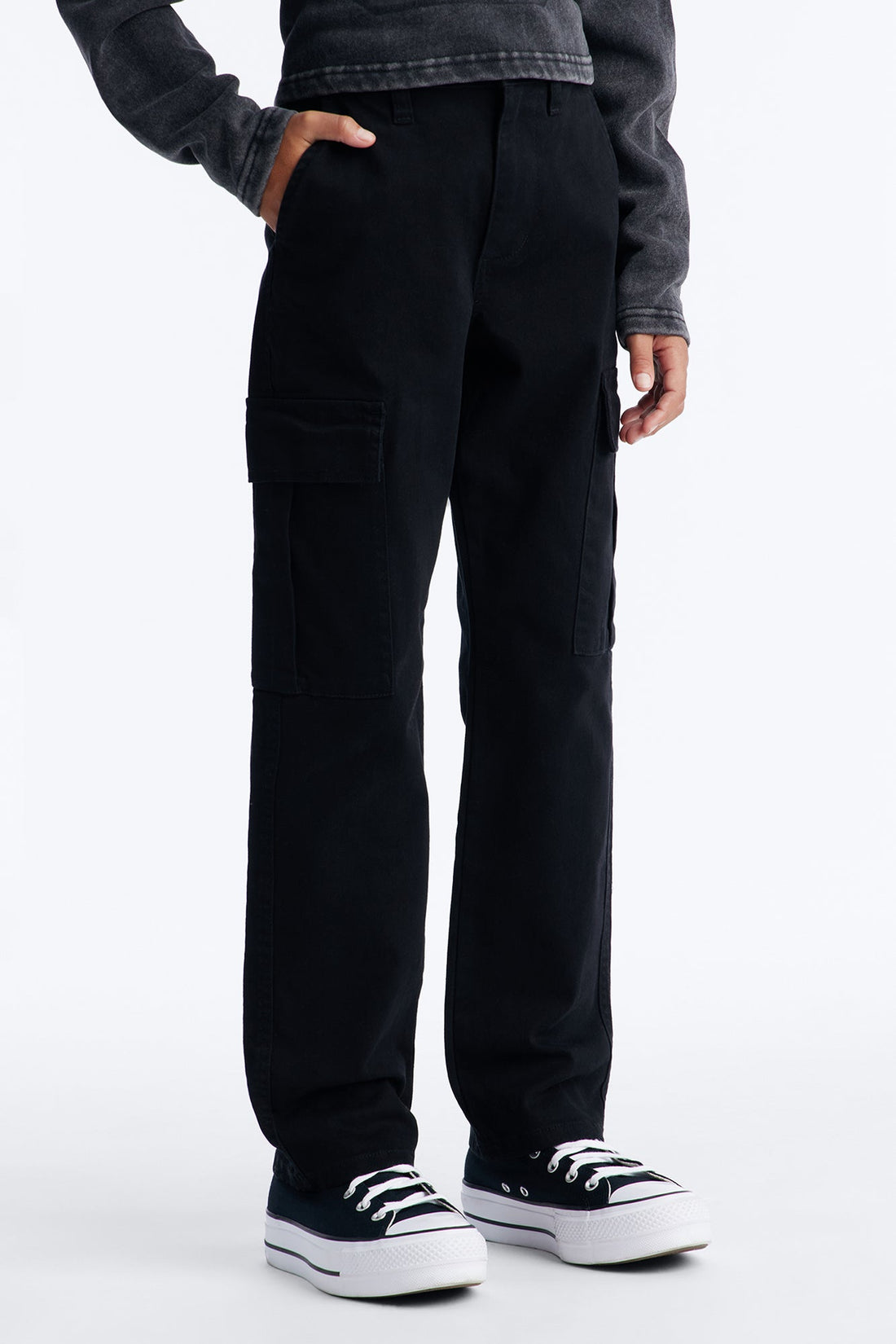 Mini Kyle Straight Cargo Pants - Black