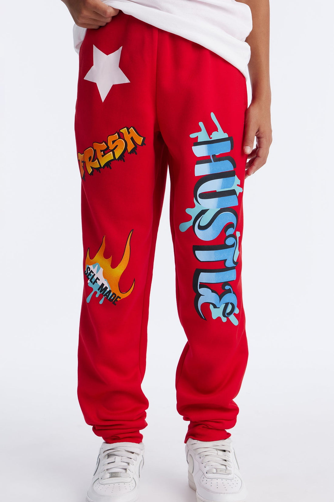 Mini Hustle Life Jogger Pant Set - White/combo