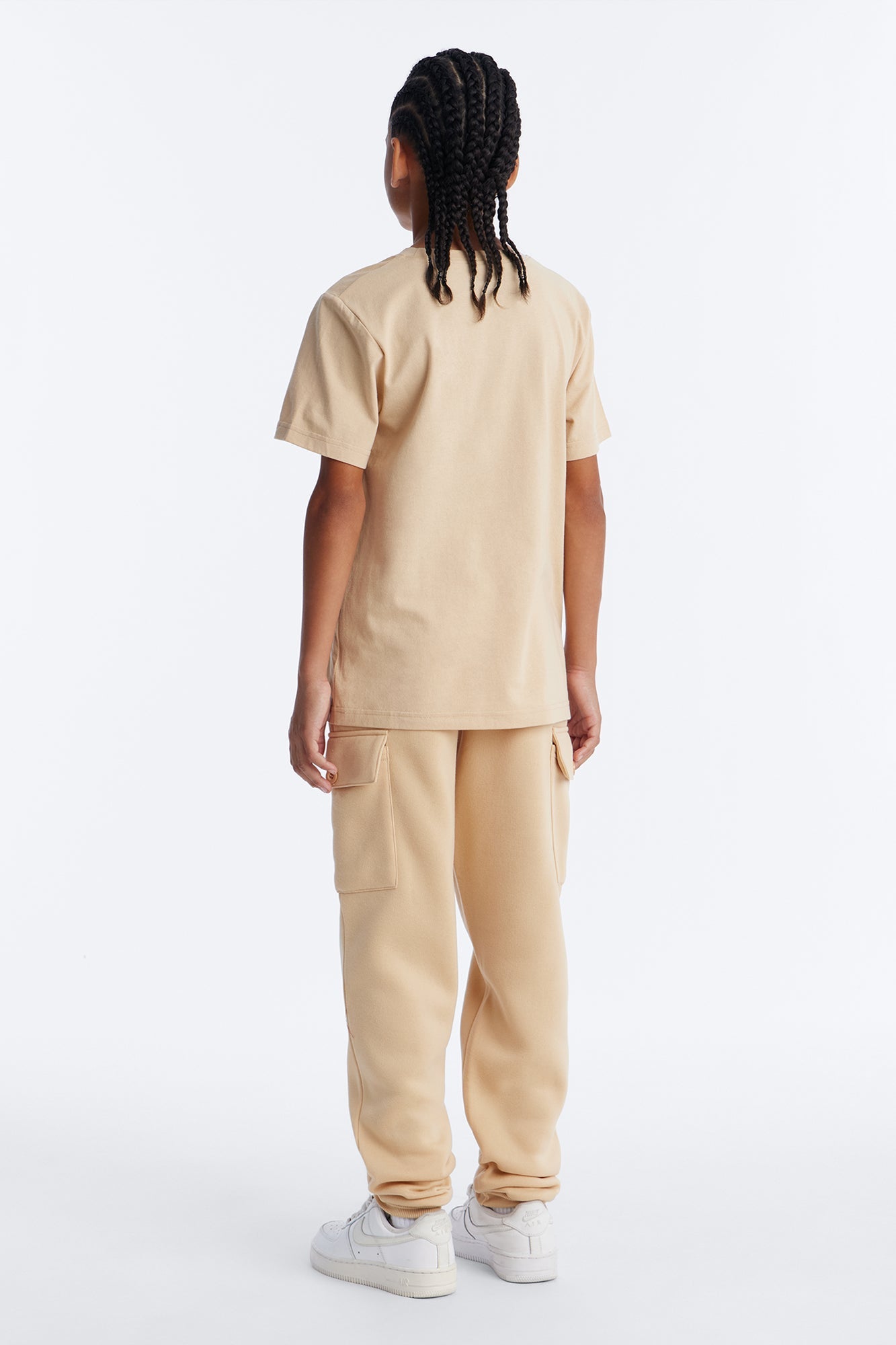 Mini Hustle Hard Cargo Jogger Pant Set - Mocha