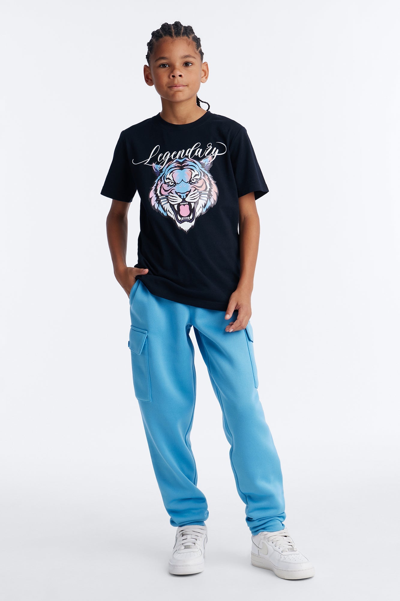 Mini Legendary Tiger Cargo Jogger Pant Set - Black/combo