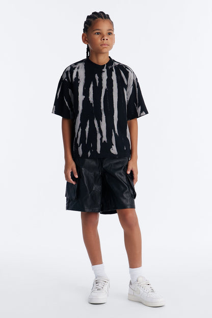 Mini Boxy Brushstroke Tee - Black