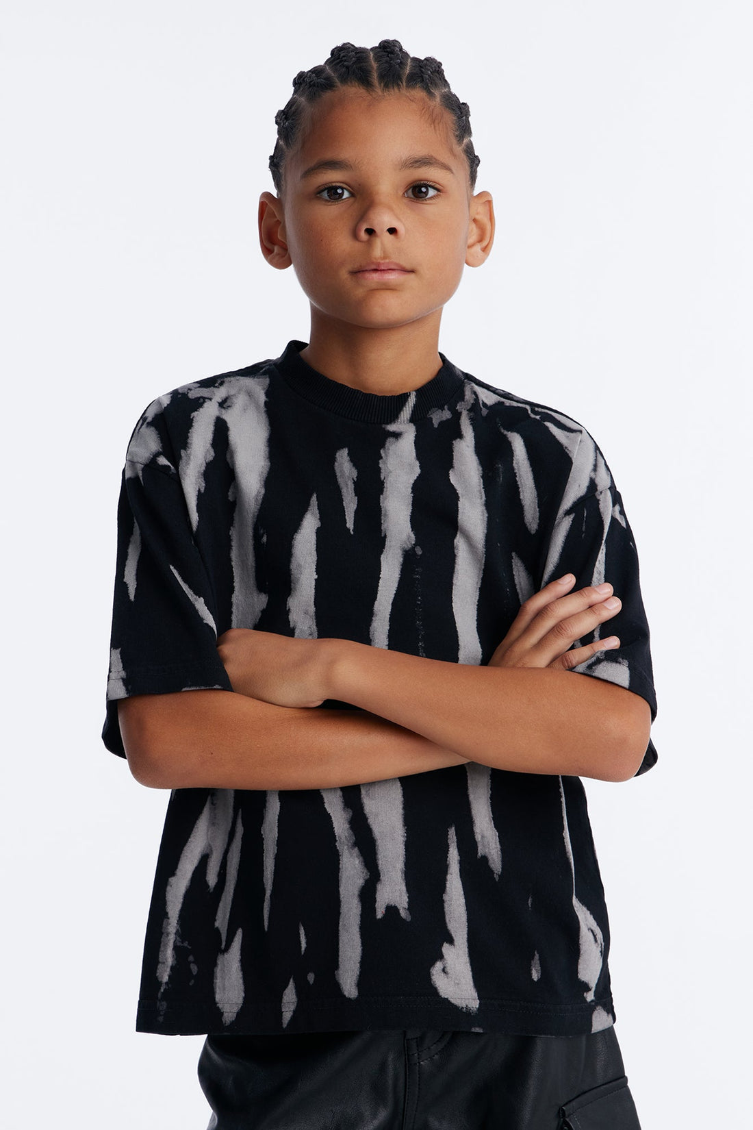 Mini Boxy Brushstroke Tee - Black