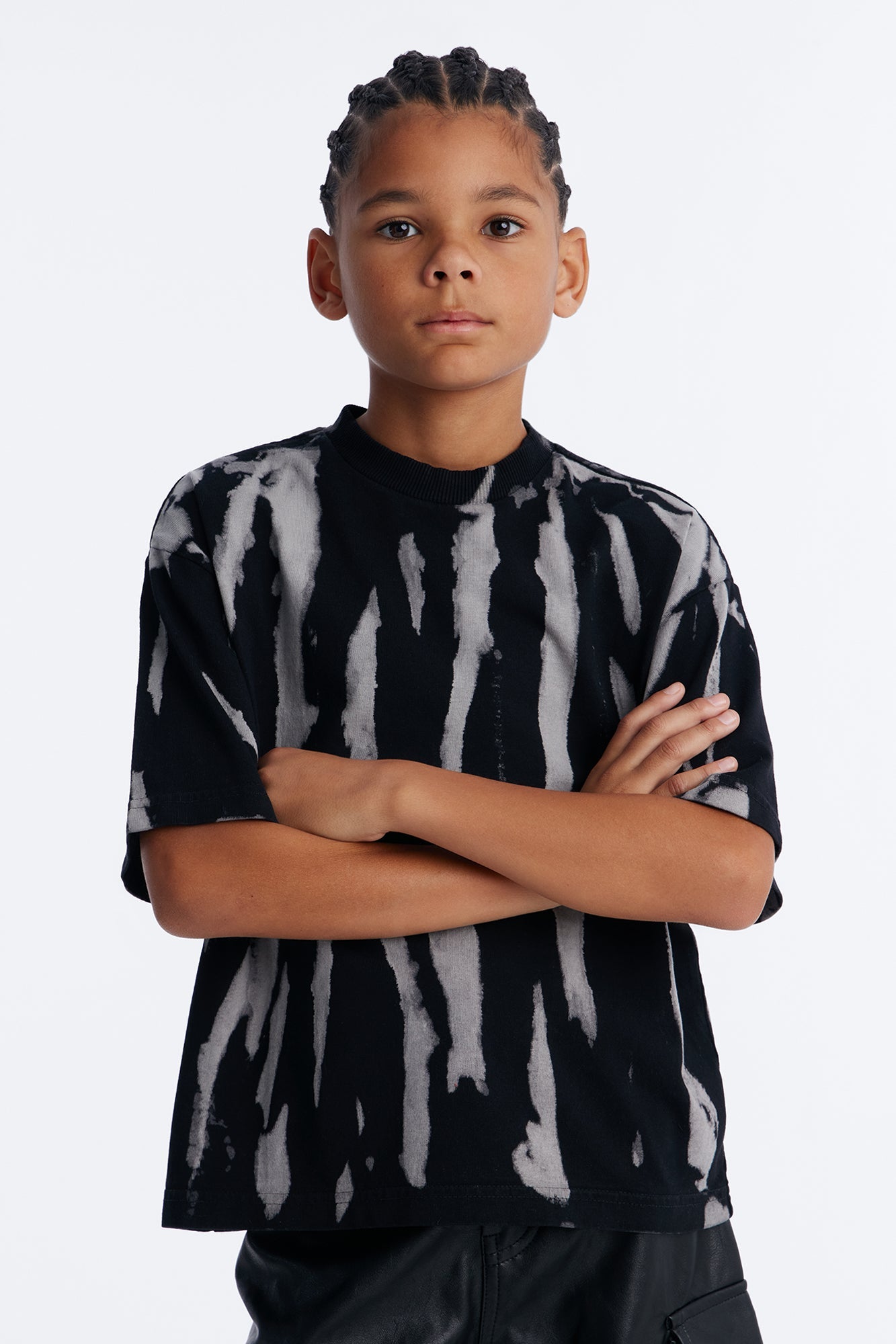 Mini Boxy Brushstroke Tee - Black
