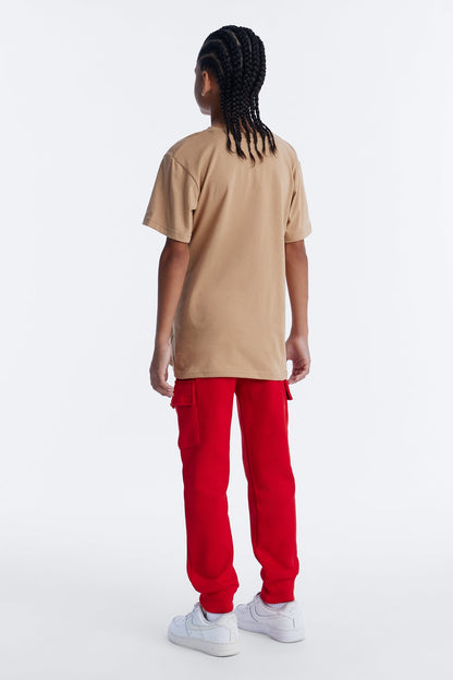 Mini The King Has Arrived Cargo Jogger Pant Set - Cream/combo