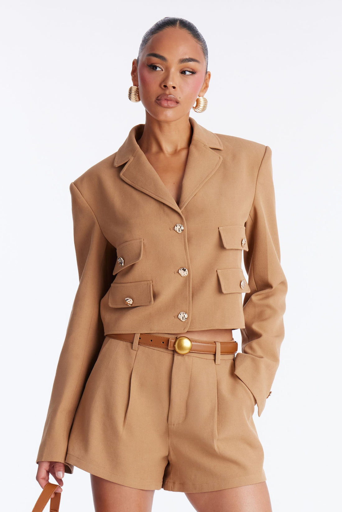 Serefina Blazer Short Set - Khaki