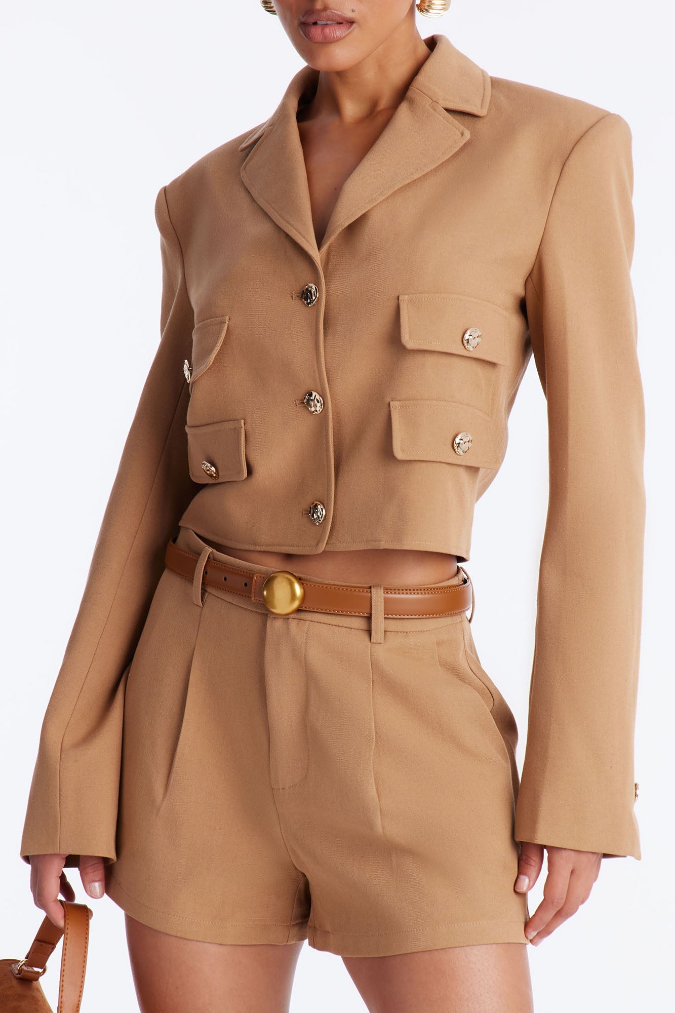 Serefina Blazer Short Set - Khaki