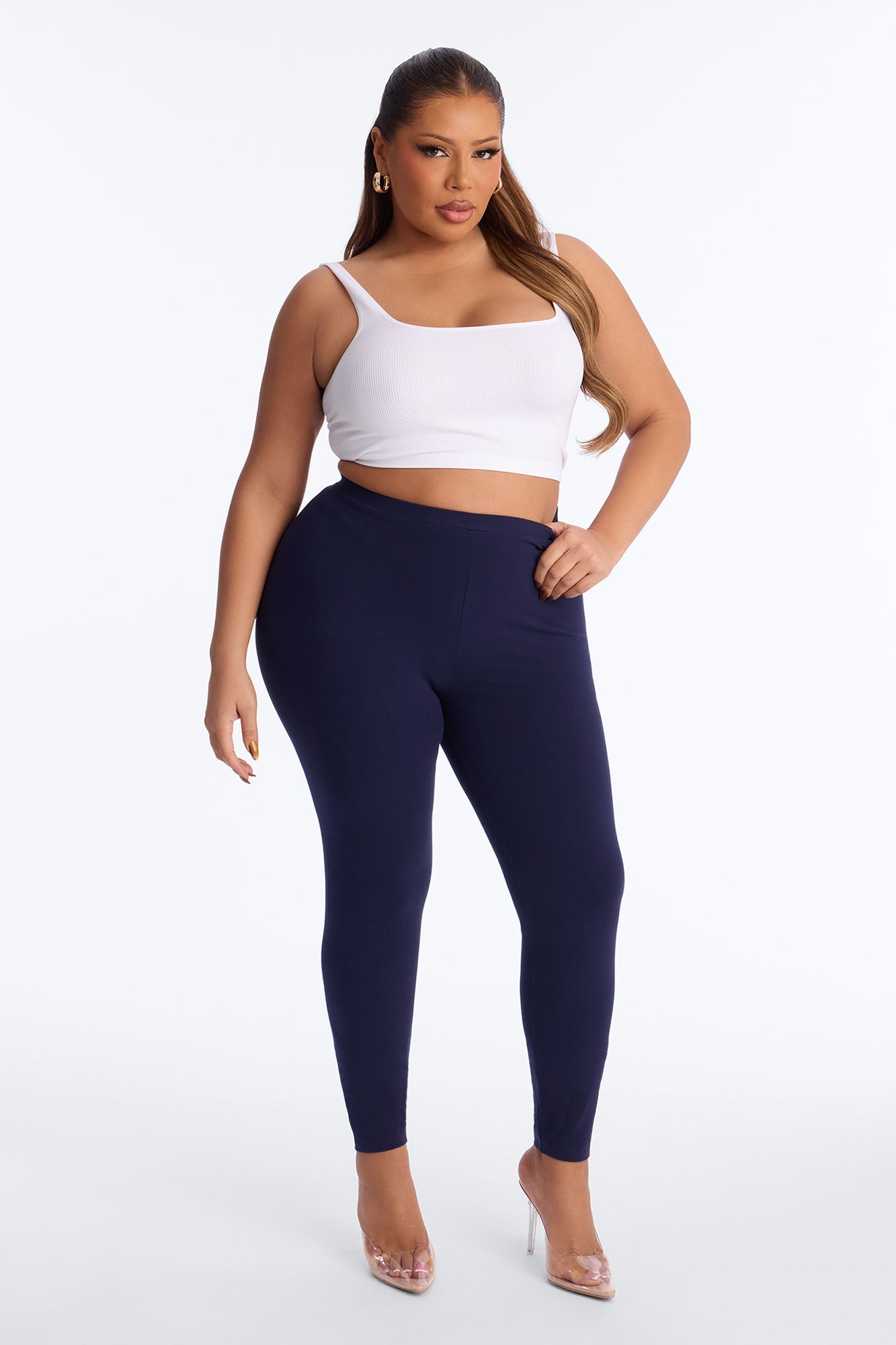 Quinn Mid Rise Every Day Cotton Legging 29″ - Navy