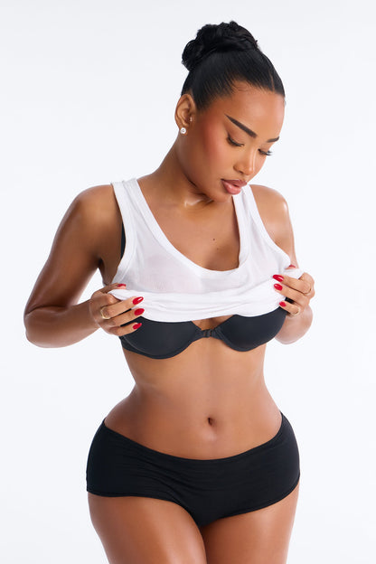 Nova Cotton Full Coverage Brief Panty - Black
