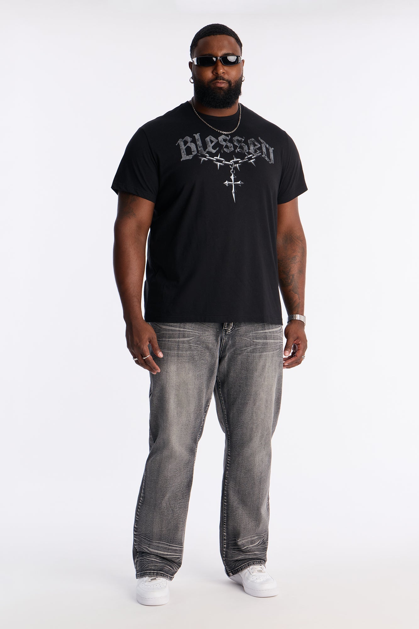 Stacked Slim Flare Raw Chaos Jeans - Black Wash