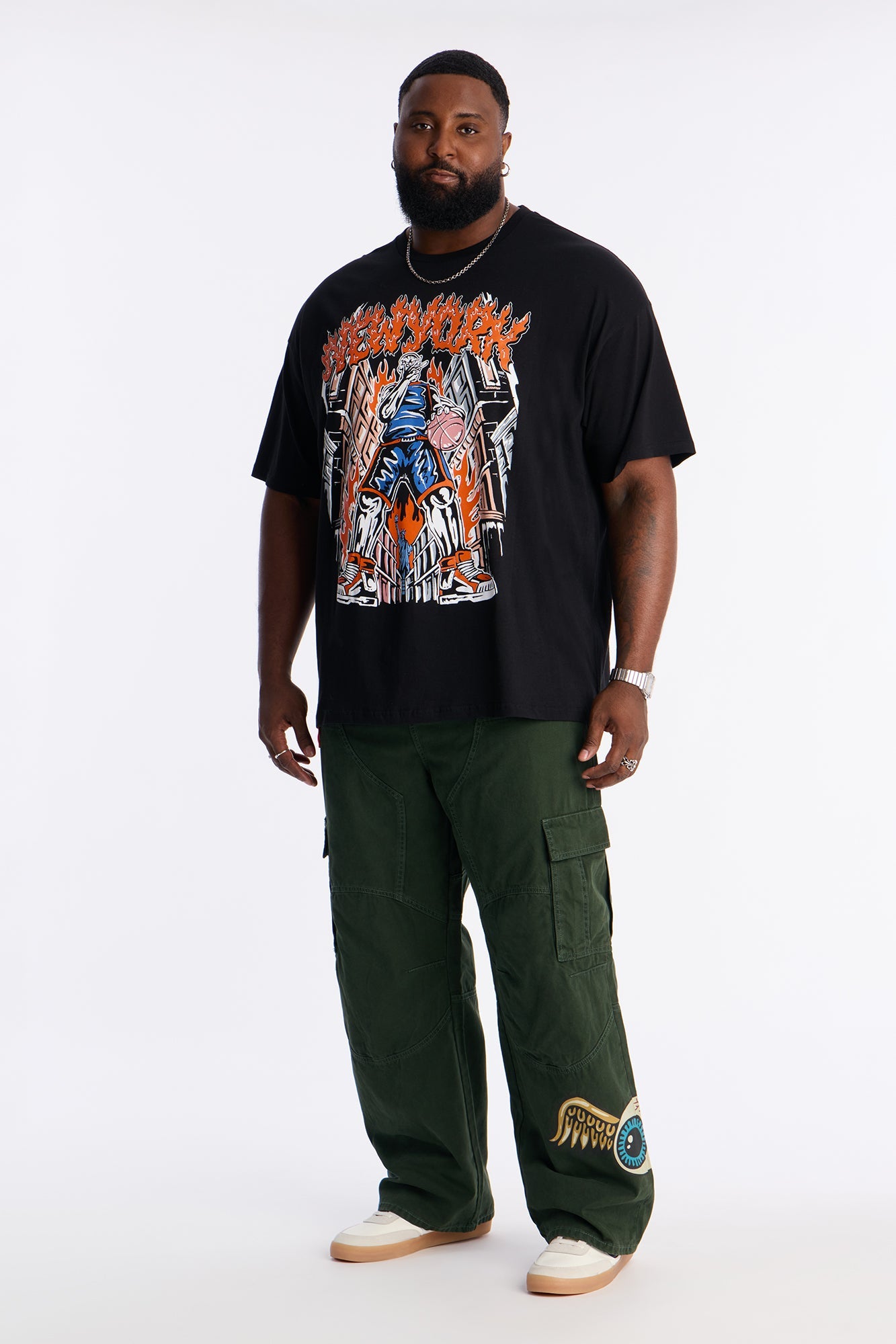 Von Dutch Baggy Flying Eyeball Jean - Green