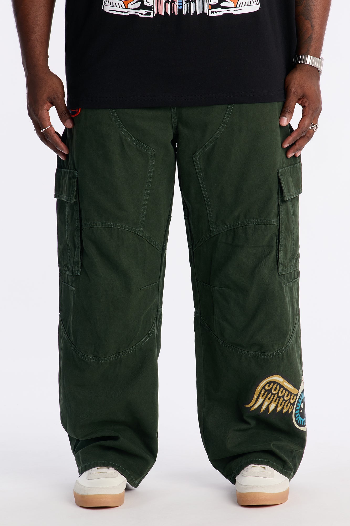 Von Dutch Baggy Flying Eyeball Jean - Green