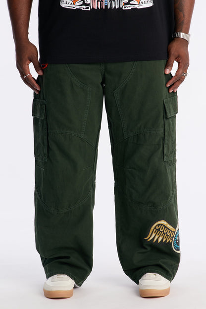 Von Dutch Baggy Flying Eyeball Jean - Green